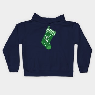 Christmas Stocking with Letter Q Kids Hoodie